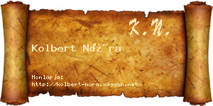 Kolbert Nóra névjegykártya