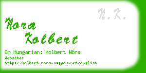 nora kolbert business card