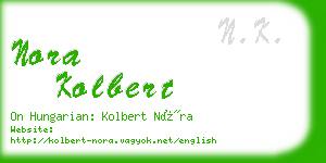 nora kolbert business card